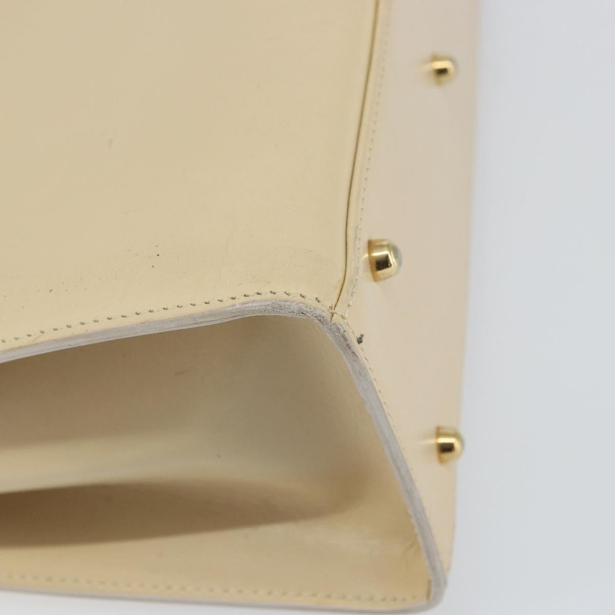 Gucci Vintage Lady Lock Top Handle Bag Leather Beige Leather Handbag (Pre-Owned)