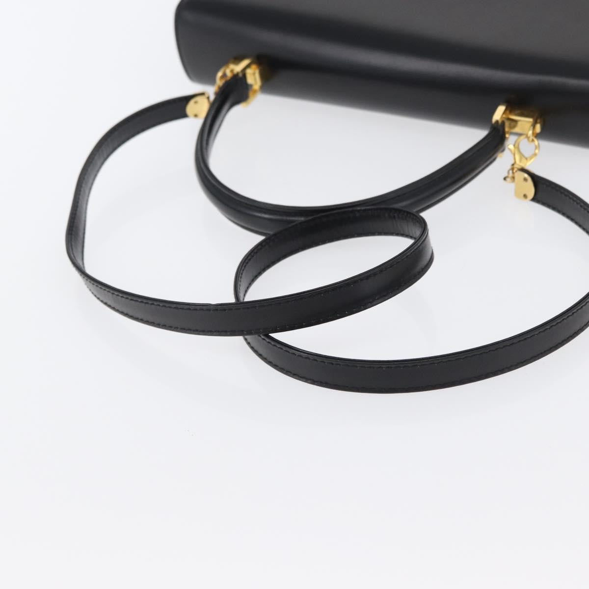 Bally Handbag Leather Black Leather Handbag (Pre-Owned)