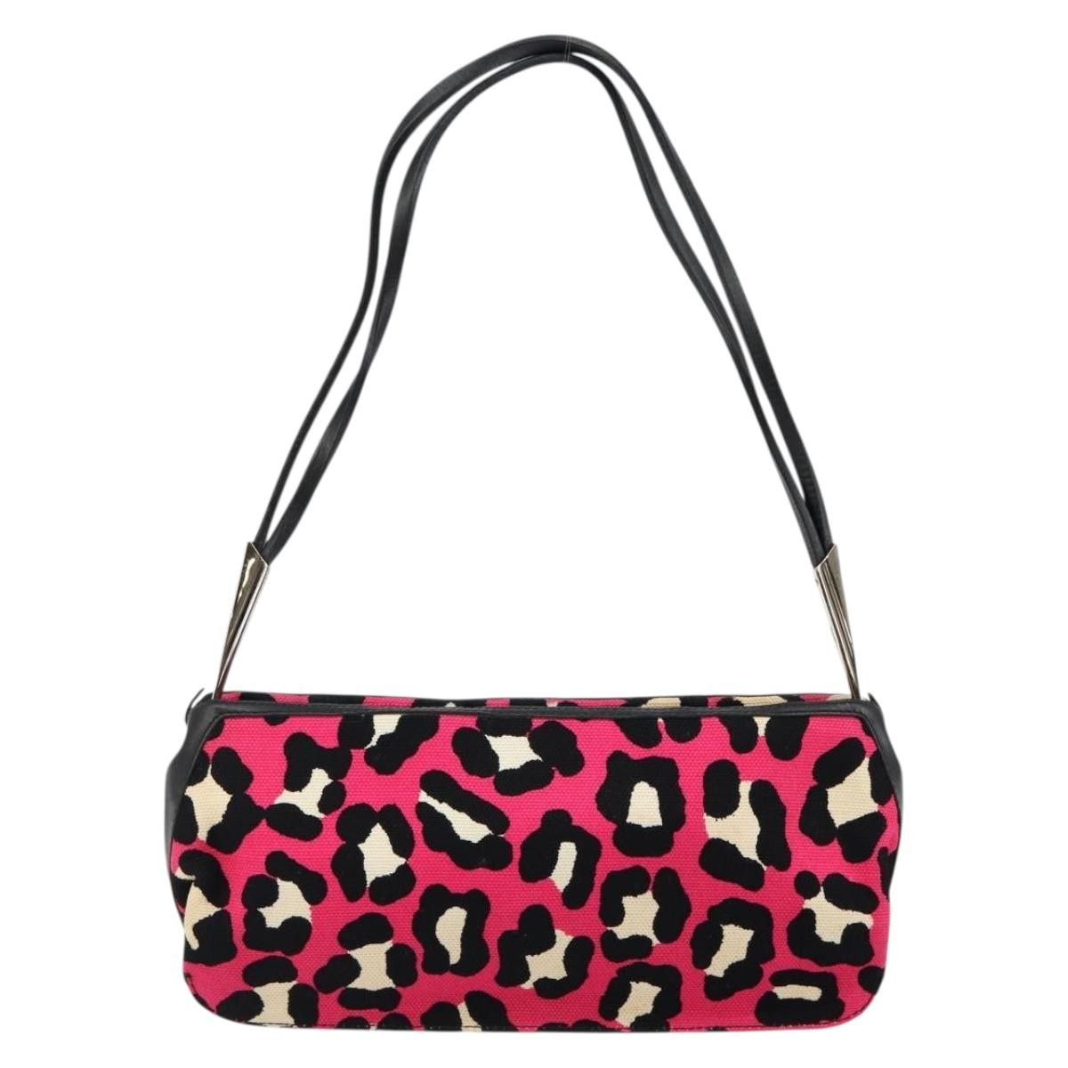 Bottega Veneta Vintage Shoulder Bag Canvas Pink Canvas Shoulder Bag Bag (Pre-Owned)