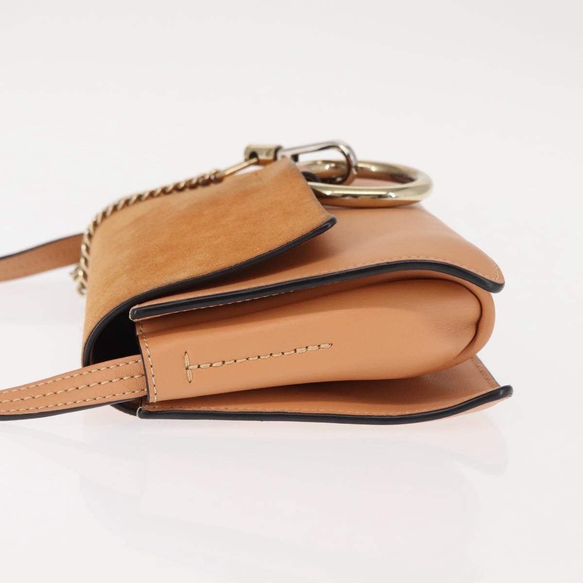 Chloe Faye Shoulder Bag Leather And Suede Beige Leather Bag (Pre-Owned)