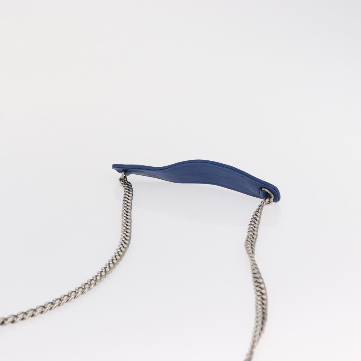 Miu Miu Madras Crystal Buckle Shoulder Bag Leather Blue Leather Shoulder Bag Bag (Pre-Owned)