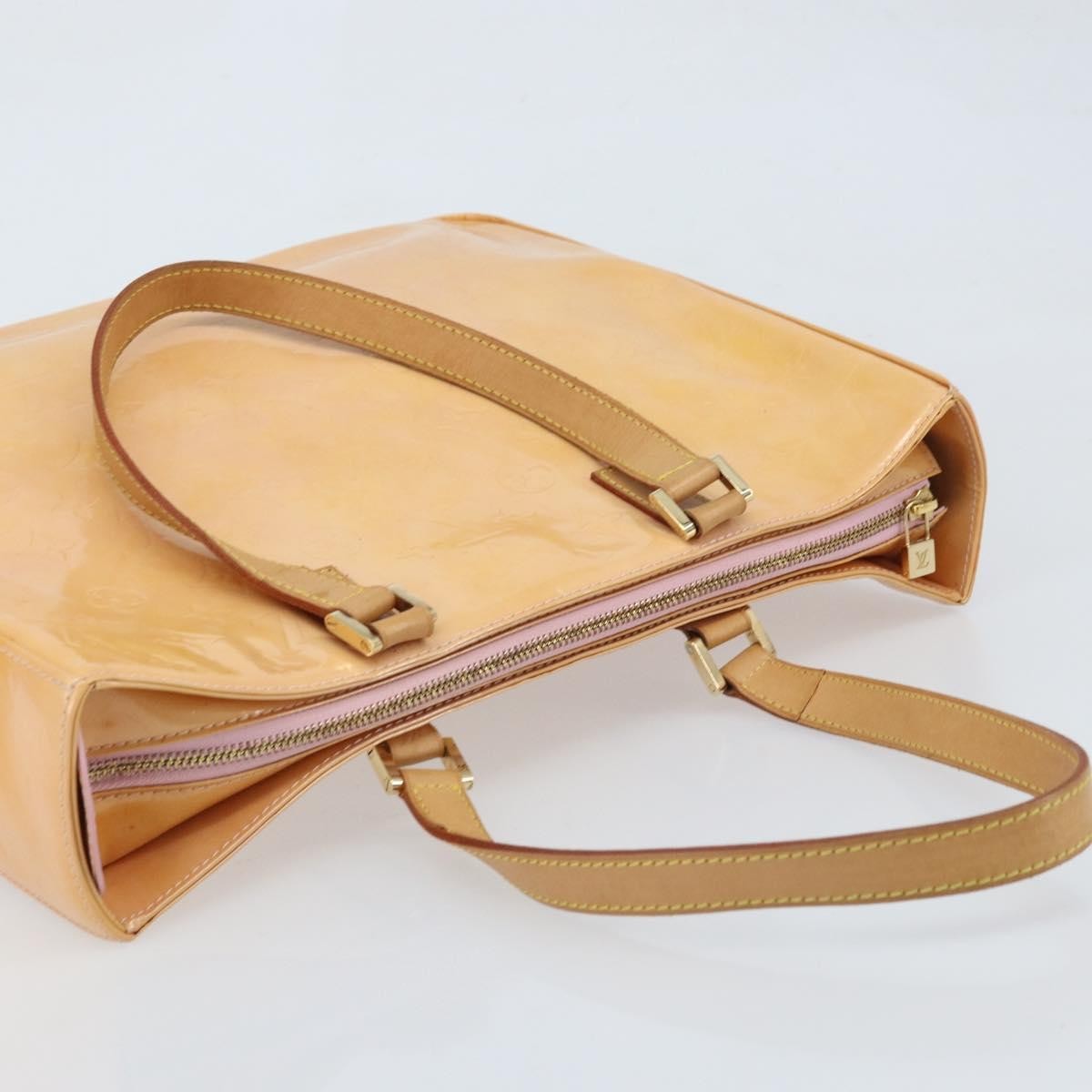 Louis Vuitton Columbus Handbag Monogram Vernis Beige Patent_Leather Tote Bag Bag (Pre-Owned)