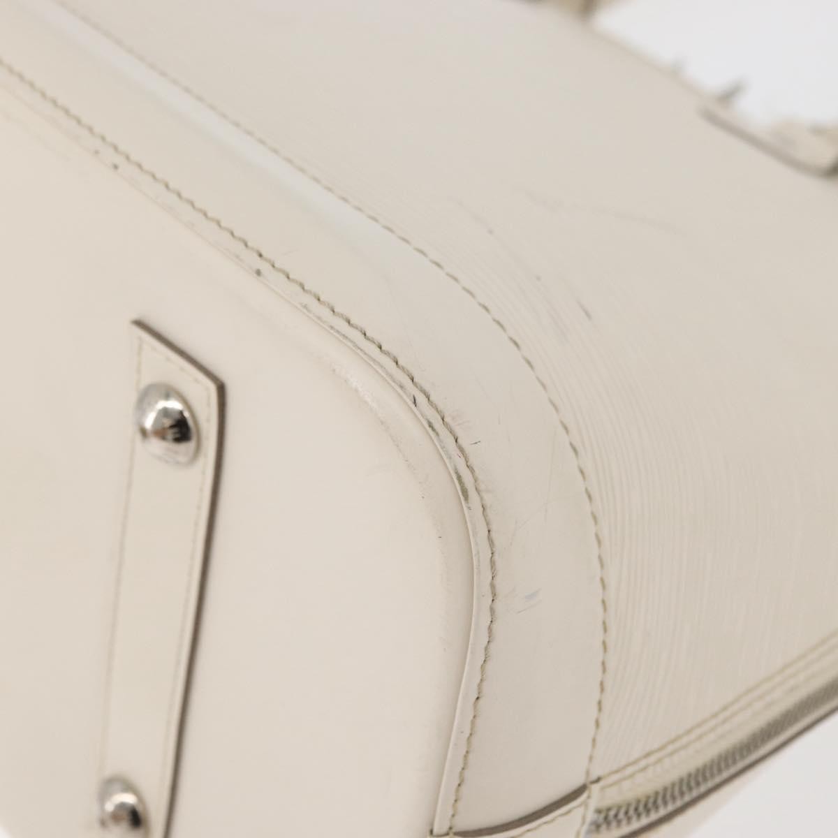 Louis Vuitton Alma Handbag Epi Leather White Leather Handbag (Pre-Owned)