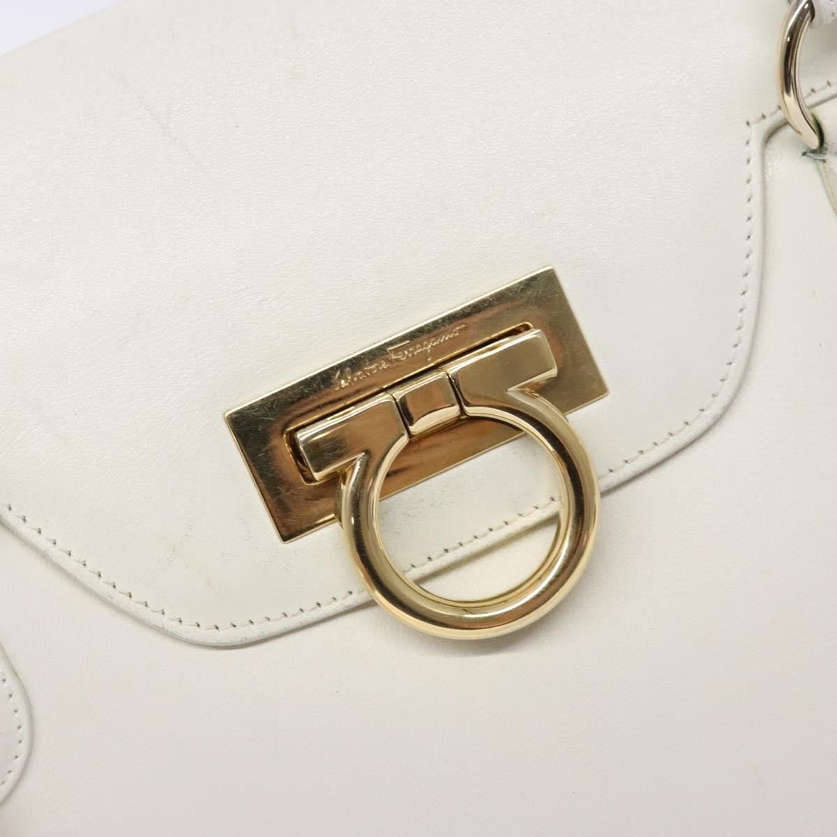 Salvatore Ferragamo Virna Satchel Leather White Leather Handbag (Pre-Owned)