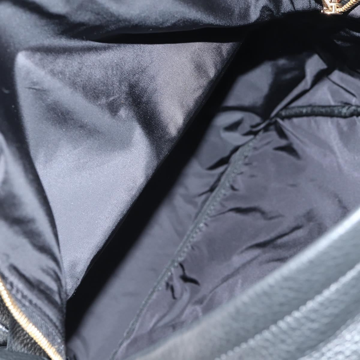 Versace Medusa Zip Backpack Leather Black Leather Backpack Bag (Pre-Owned)