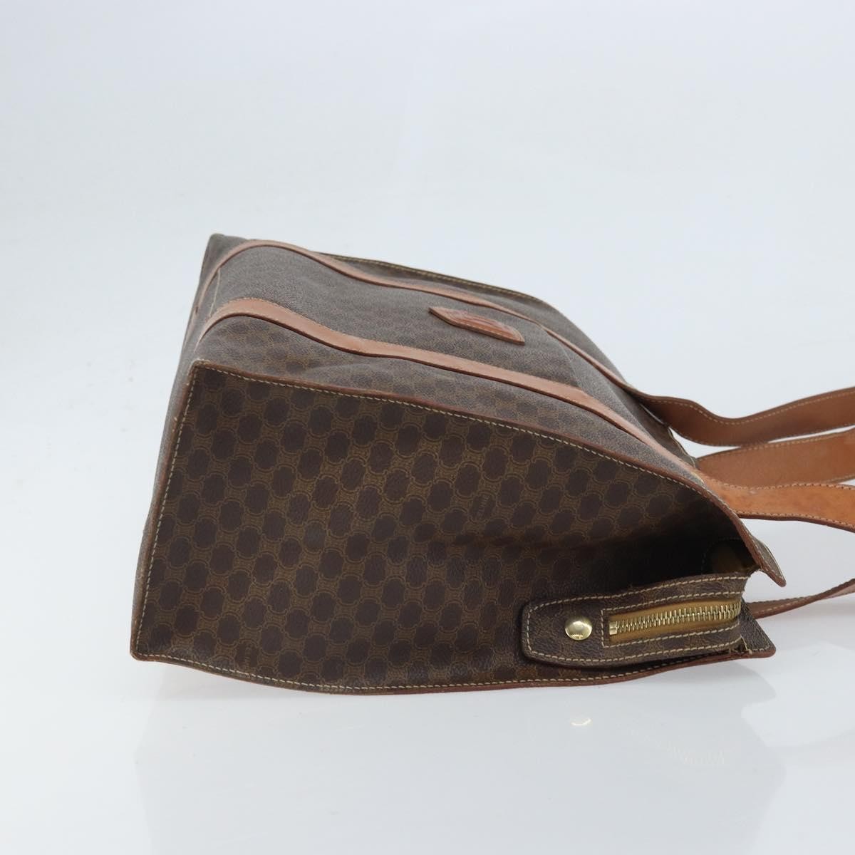 Celine Vintage Macadam Handbag Canvas And Leather Brown Canvas Tote Bag Bag (Pre-Owned)