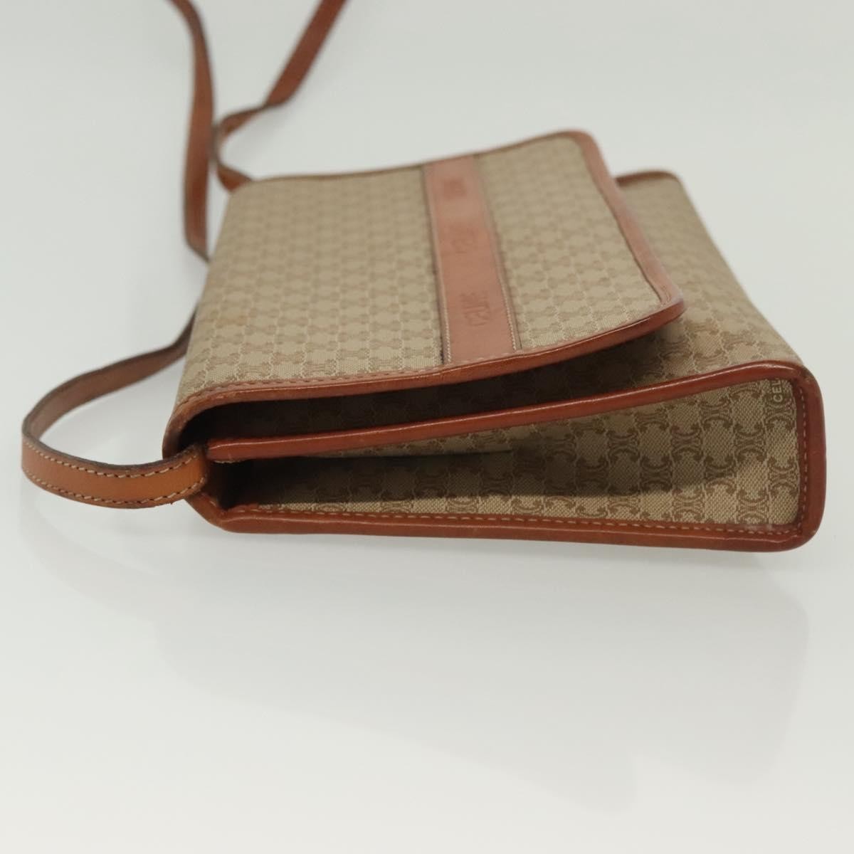 Celine Vintage Macadam Shoulder Bag Canvas And Leather Beige Canvas Bag (Pre-Owned)