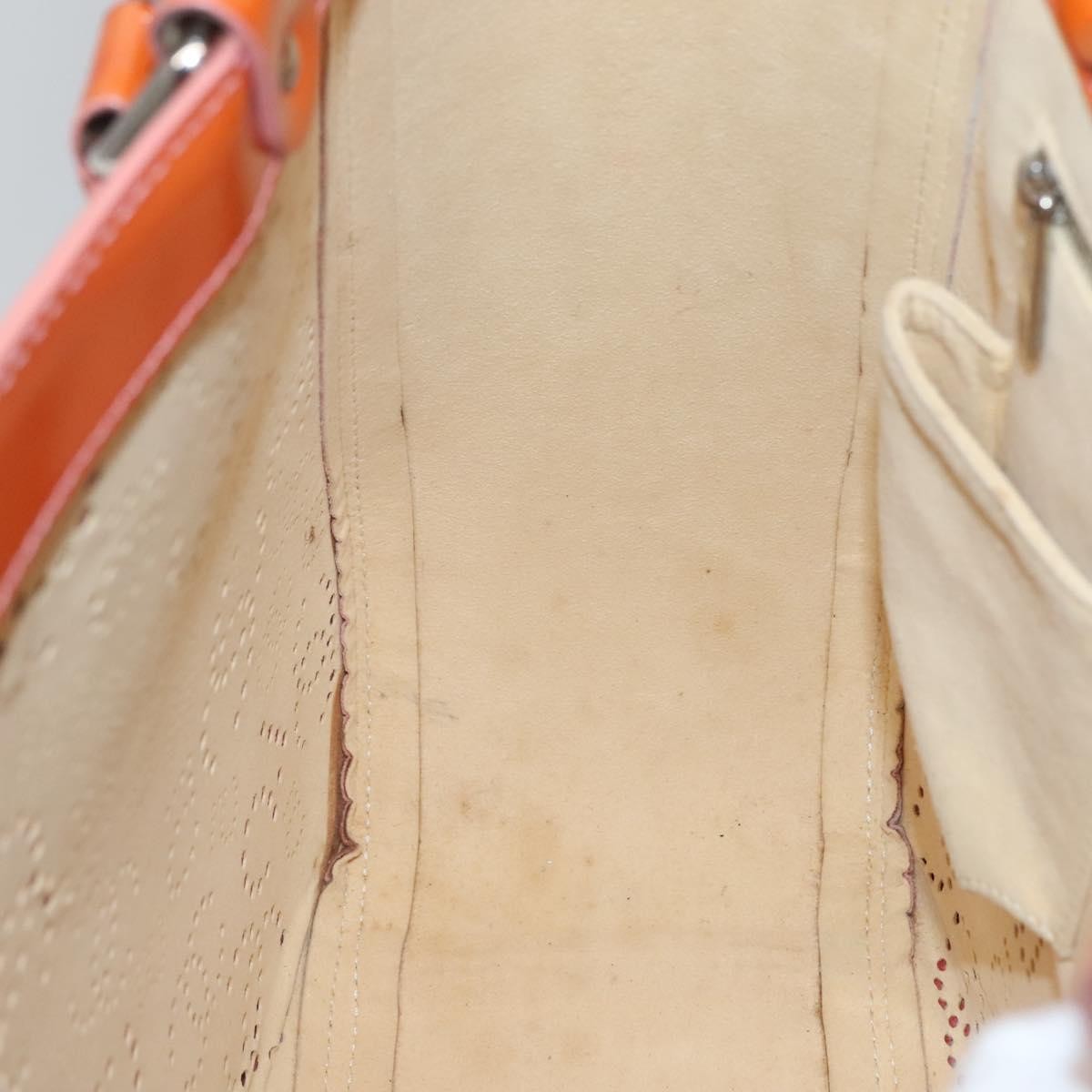 Chanel Cc No.5 Shopping Tote Perforated Patent Orange Patent_Leather Tote Bag Bag (Pre-Owned)