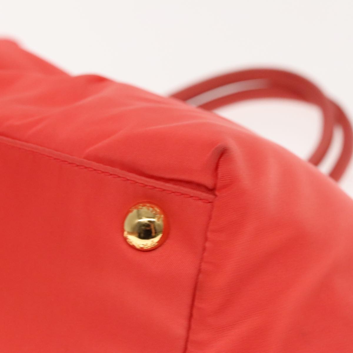 Prada Bow Tote Tessuto Orange Nylon Handbag (Pre-Owned)