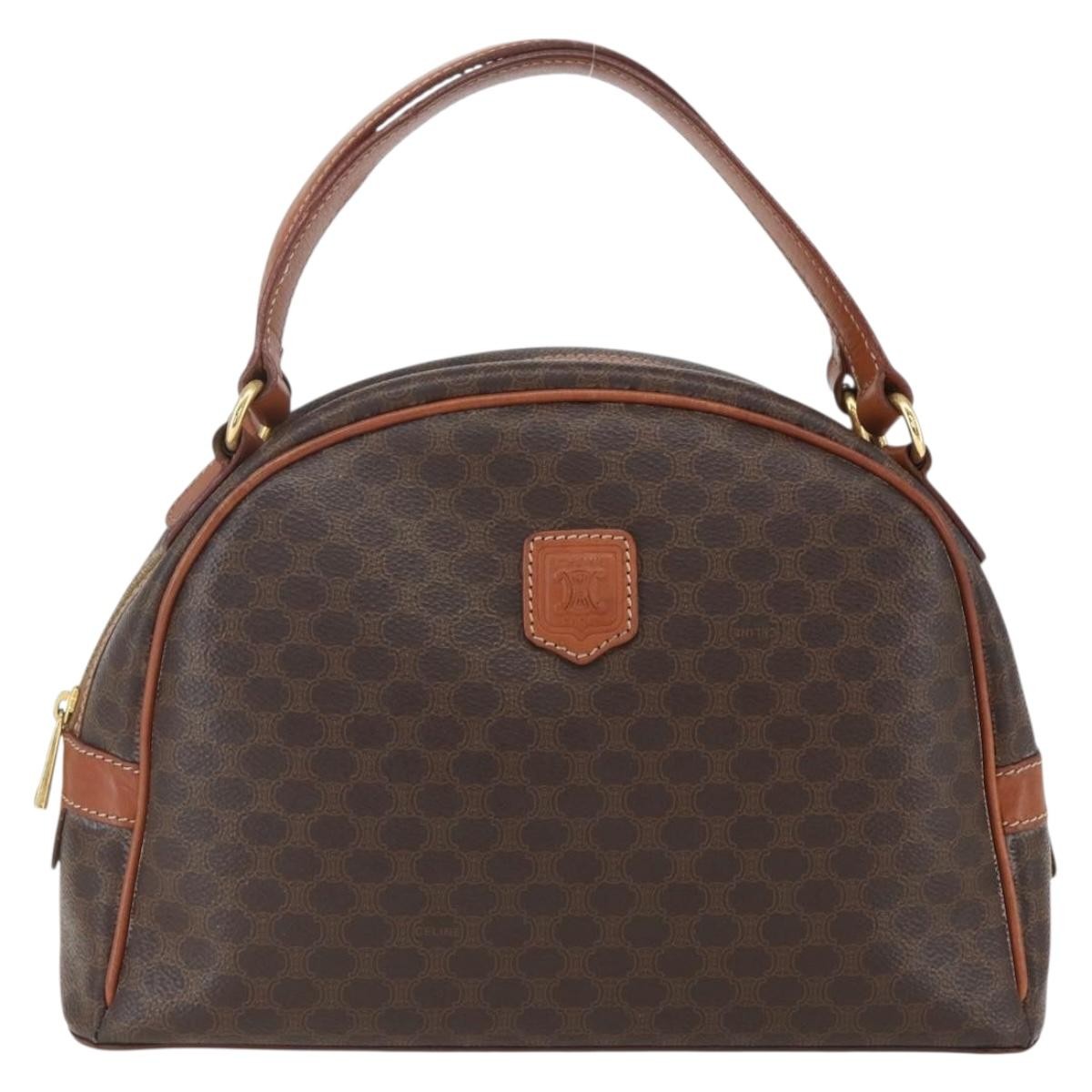 Celine Vintage Macadam Handbag Canvas And Leather Brown Canvas Handbag (Pre-Owned)