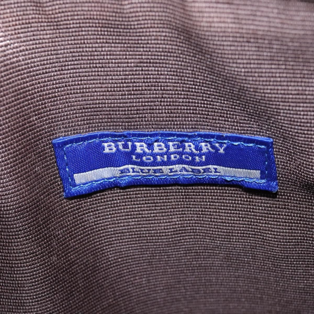 Burberry Nova Check Blue Label Canvas Gray Nylon Shoulder Bag Bag (Pre-Owned)