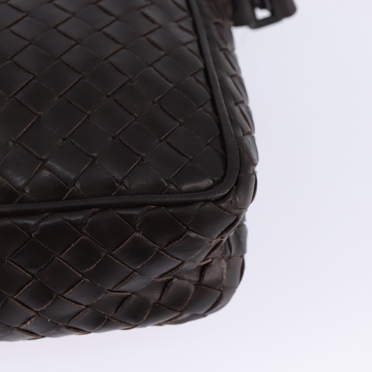 Bottega Veneta Front Pocket Messenger Bag Intrecciato Nappa Brown Leather Bag (Pre-Owned)