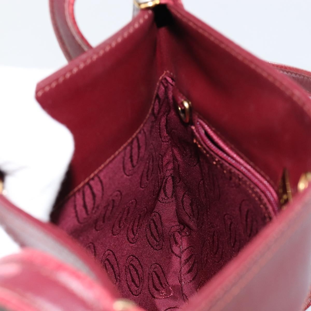 Cartier Must De Cartier Shoulder Bag Leather Burgundy Leather Shoulder Bag Bag (Pre-Owned)