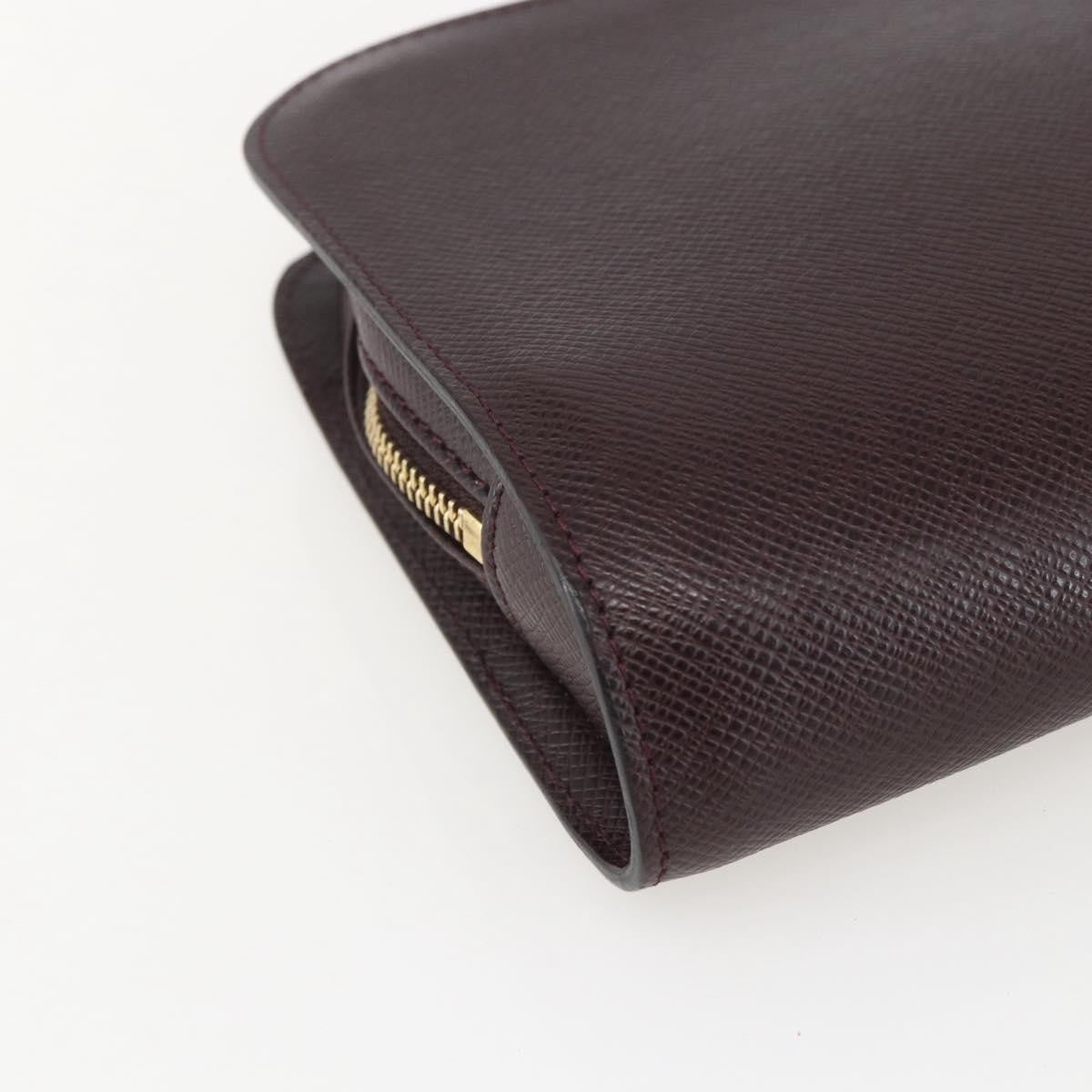 Louis Vuitton Pochette Baikal Clutch Taiga Leather Brown Leather Clutche & Pouche Bag (Pre-Owned)