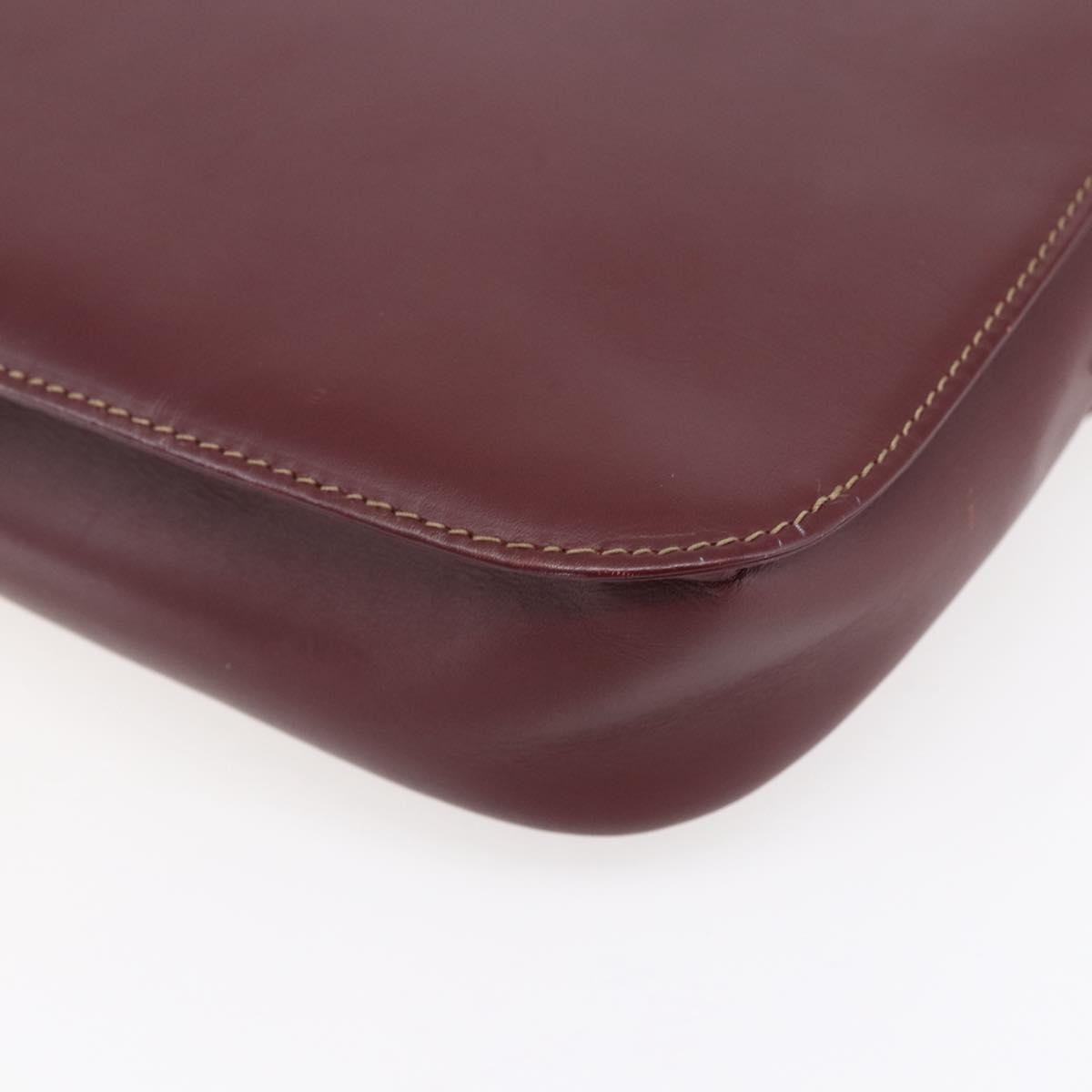Cartier Must De Cartier Shoulder Bag Leather Burgundy Leather Shoulder Bag Bag (Pre-Owned)