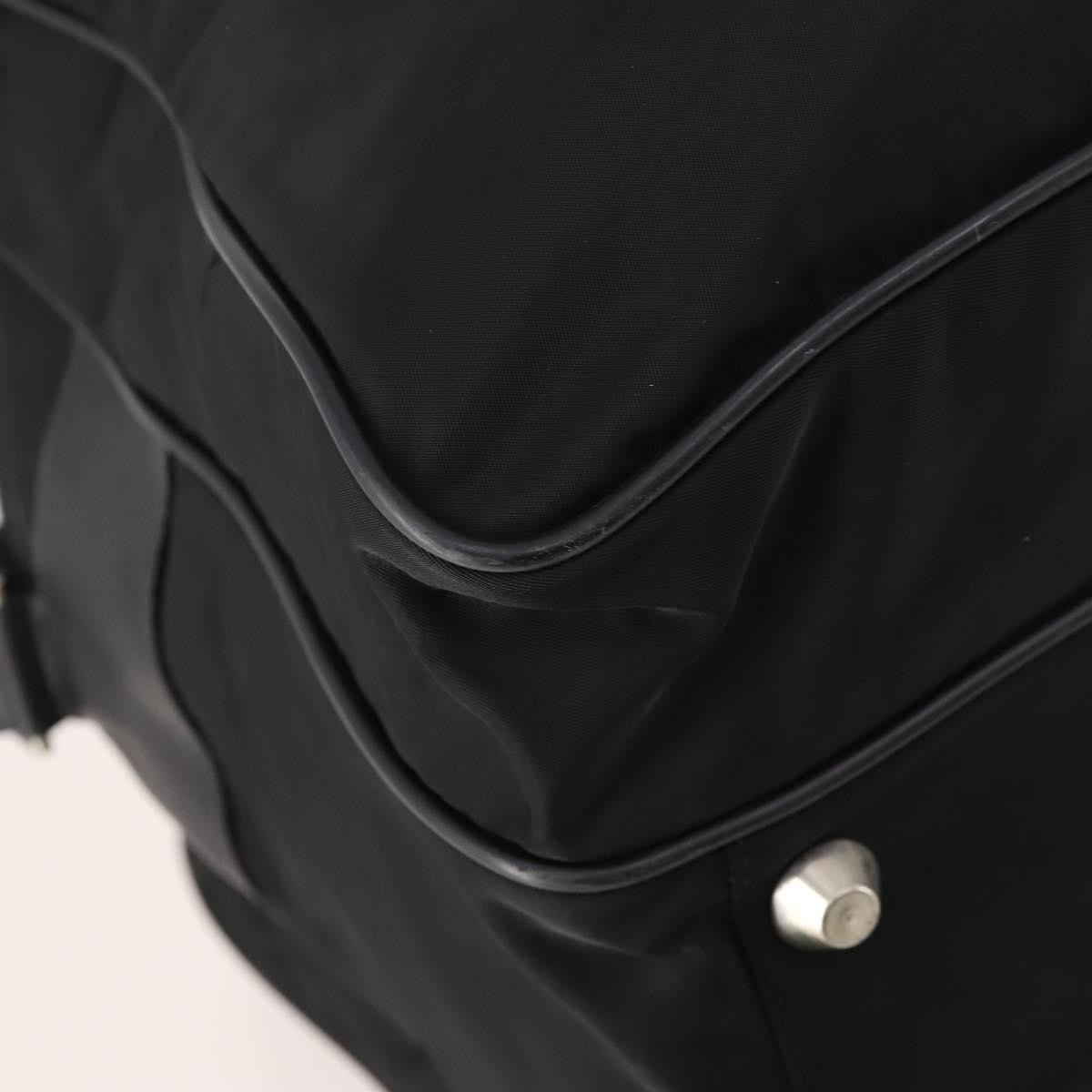 Prada Vintage Boston Bag Nylon Black Nylon Travel Bag Bag (Pre-Owned)
