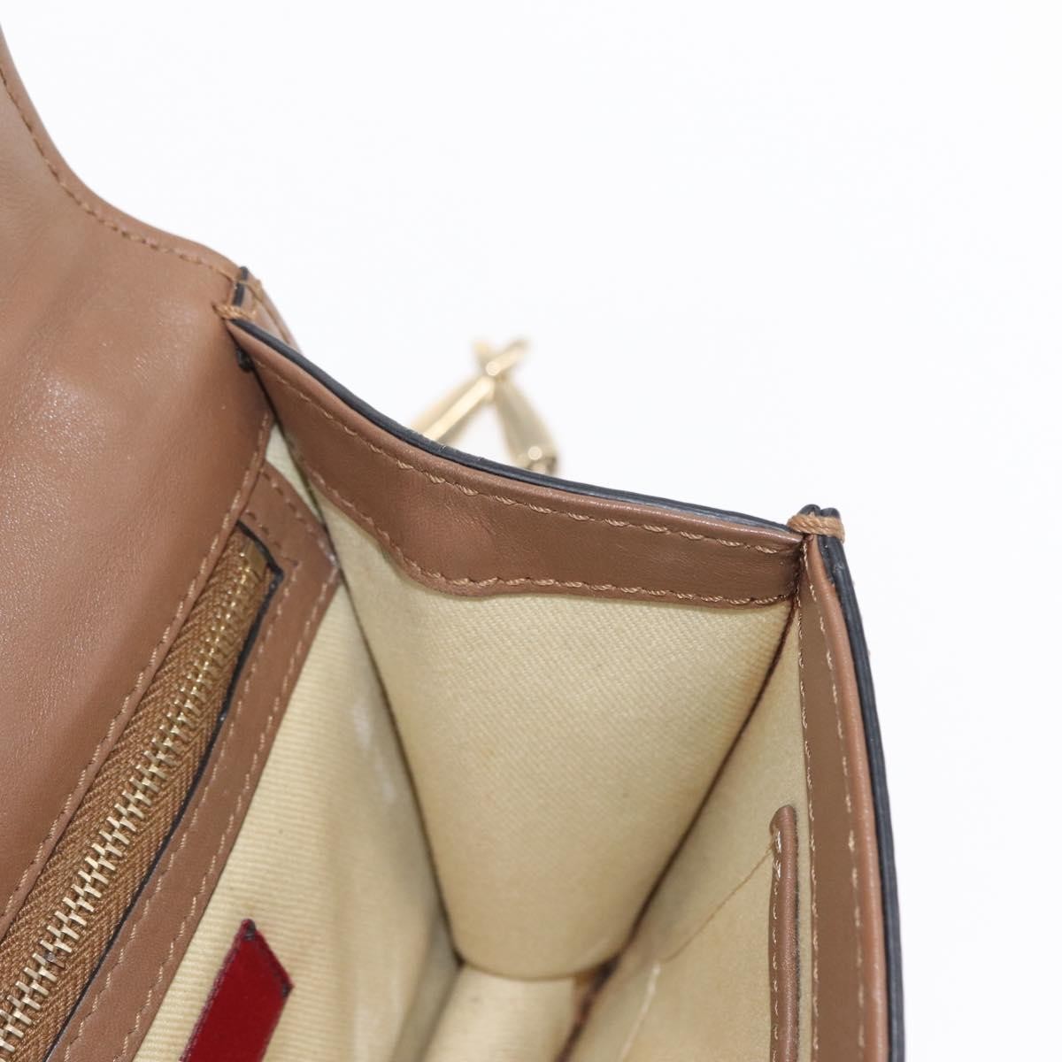 Valentino Garavani Rolling Rockstud Glam Lock Shoulder Bag Leather Brown Leather Shoulder Bag Bag (Pre-Owned)