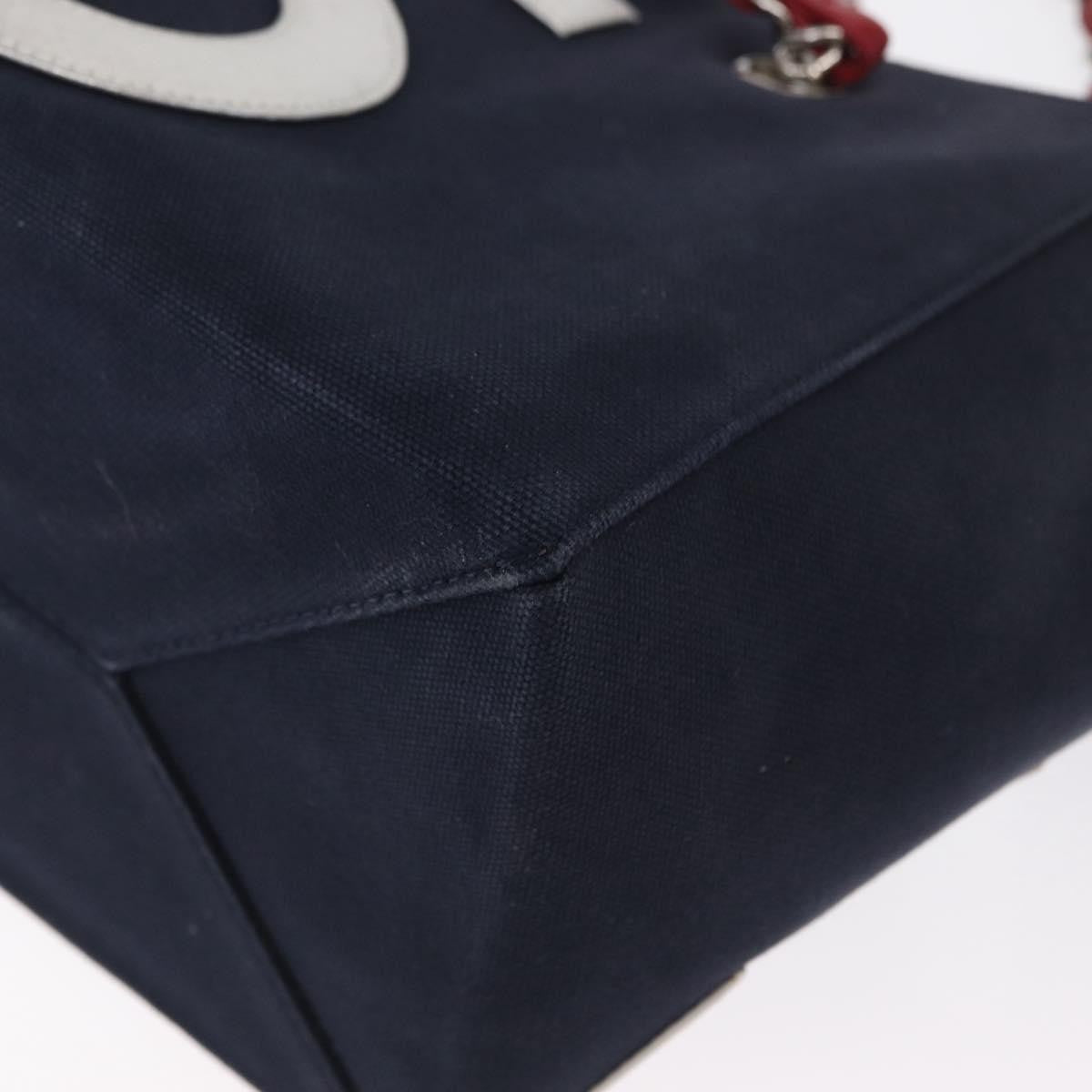 Chanel No.5 Tote Canvas And Leather Navy Canvas Tote Bag Bag (Pre-Owned)
