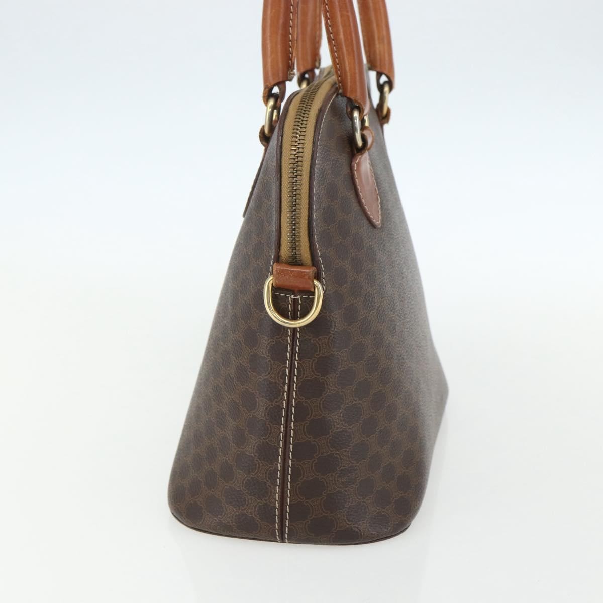 Celine Vintage Macadam Handbag Canvas And Leather Brown Canvas Handbag (Pre-Owned)