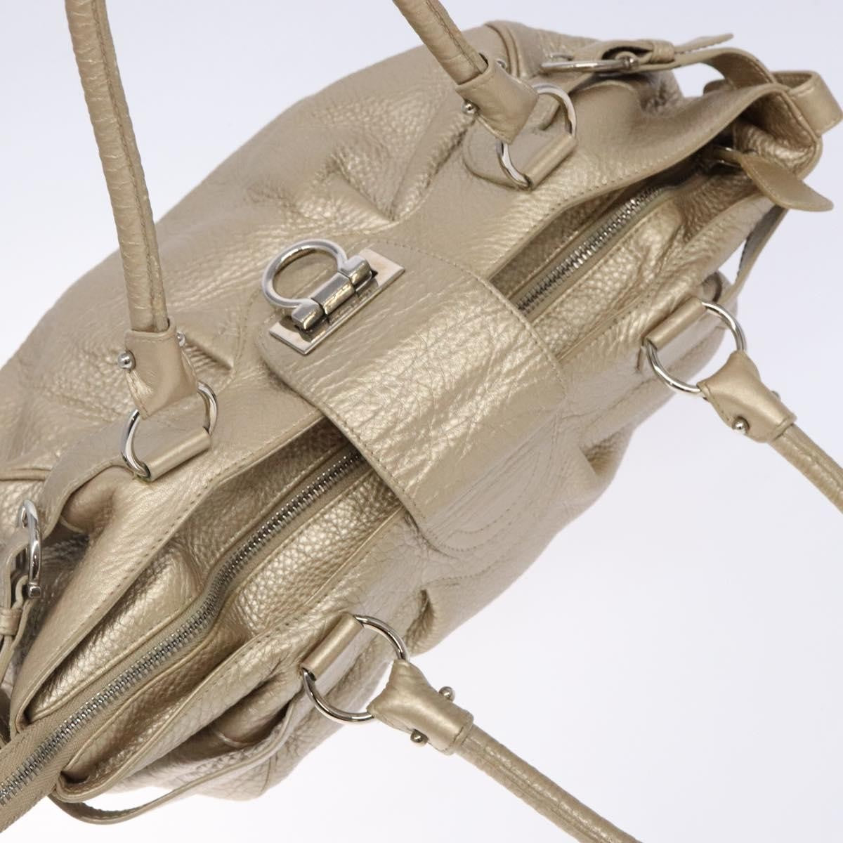 Salvatore Ferragamo Marisa Satchel Leather Gold Leather Bag (Pre-Owned)