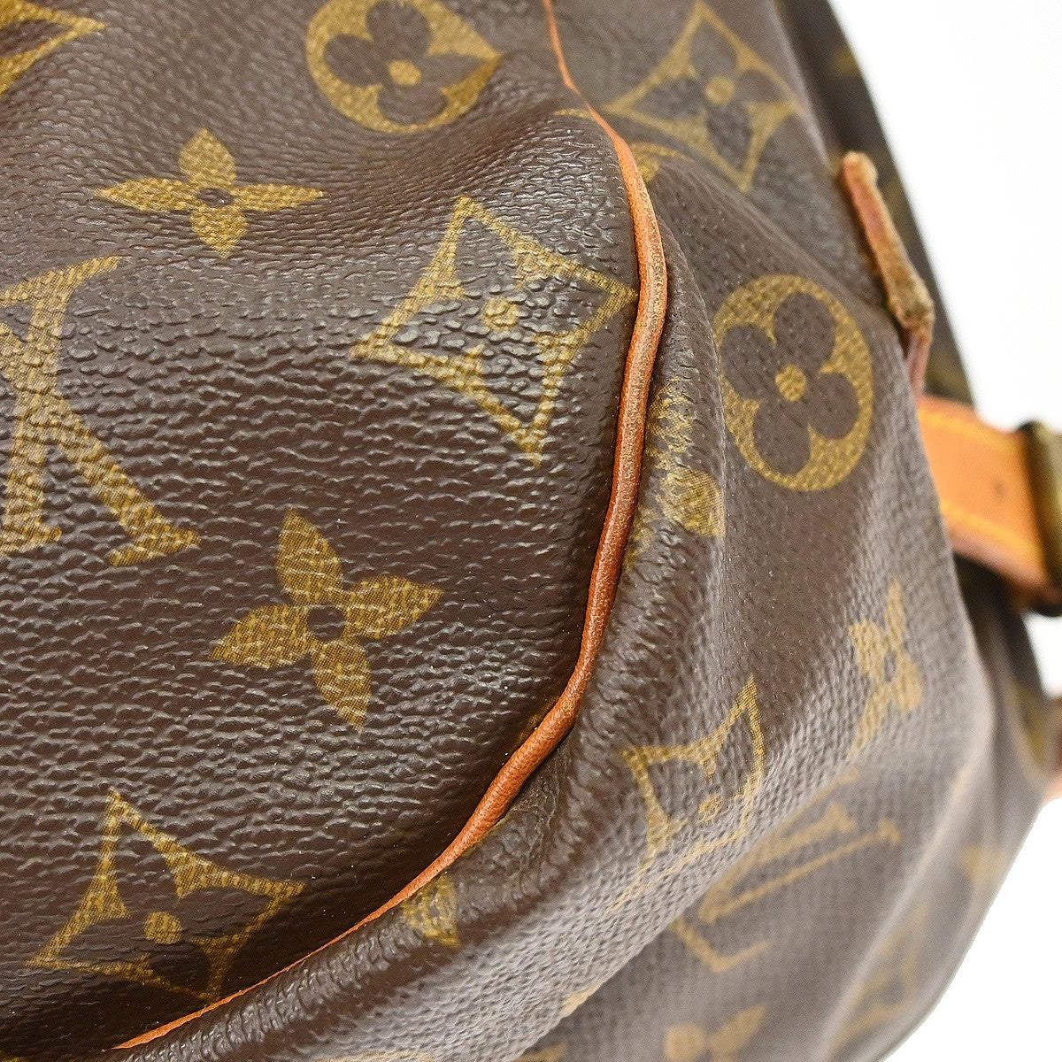 Louis Vuitton Saumur Handbag Monogram Canvas Brown Canvas Shoulder Bag Bag (Pre-Owned)