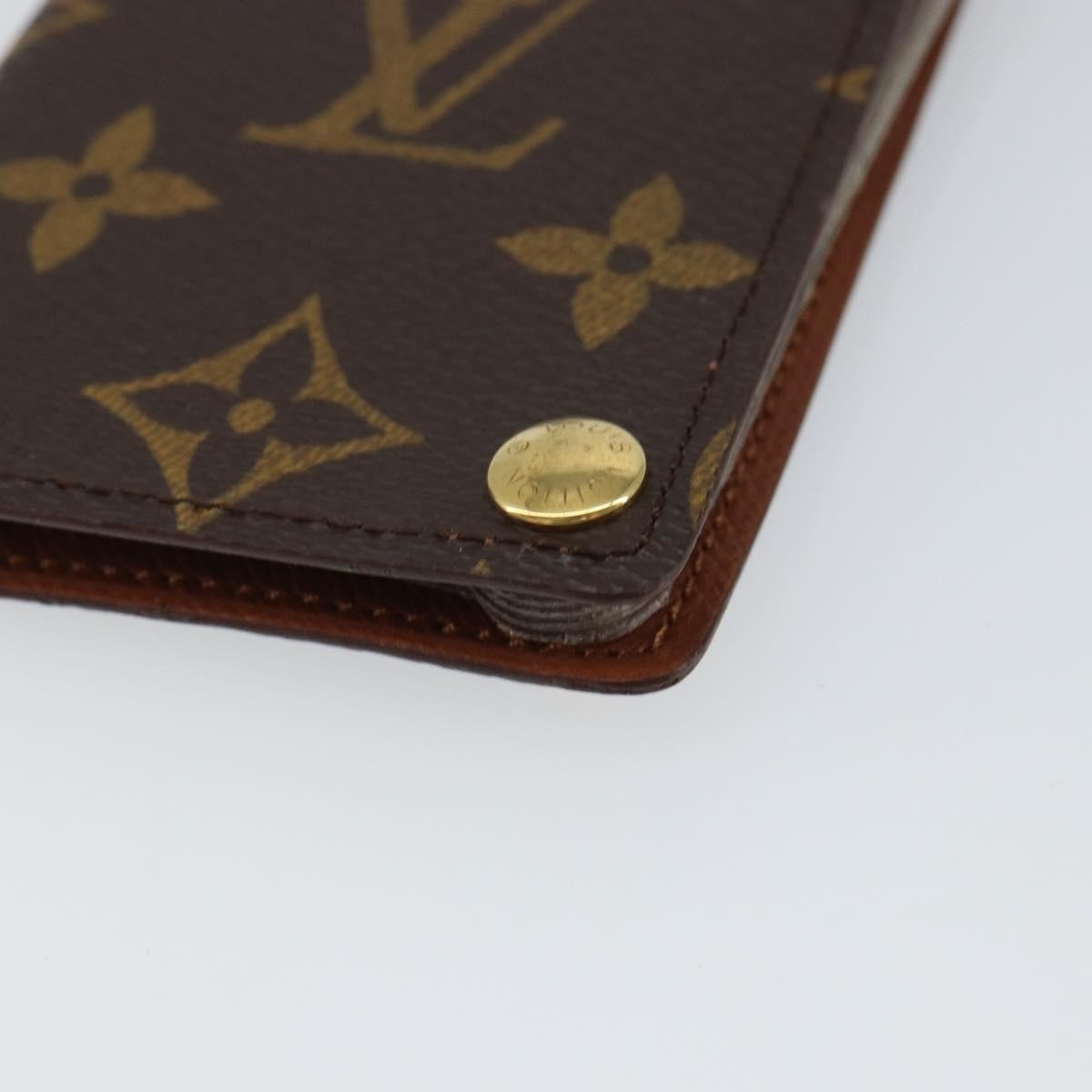 Louis Vuitton Porte Cartes Pression Card Case Monogram Canvas Brown Canvas Card Holders Accessory (Pre-Owned)