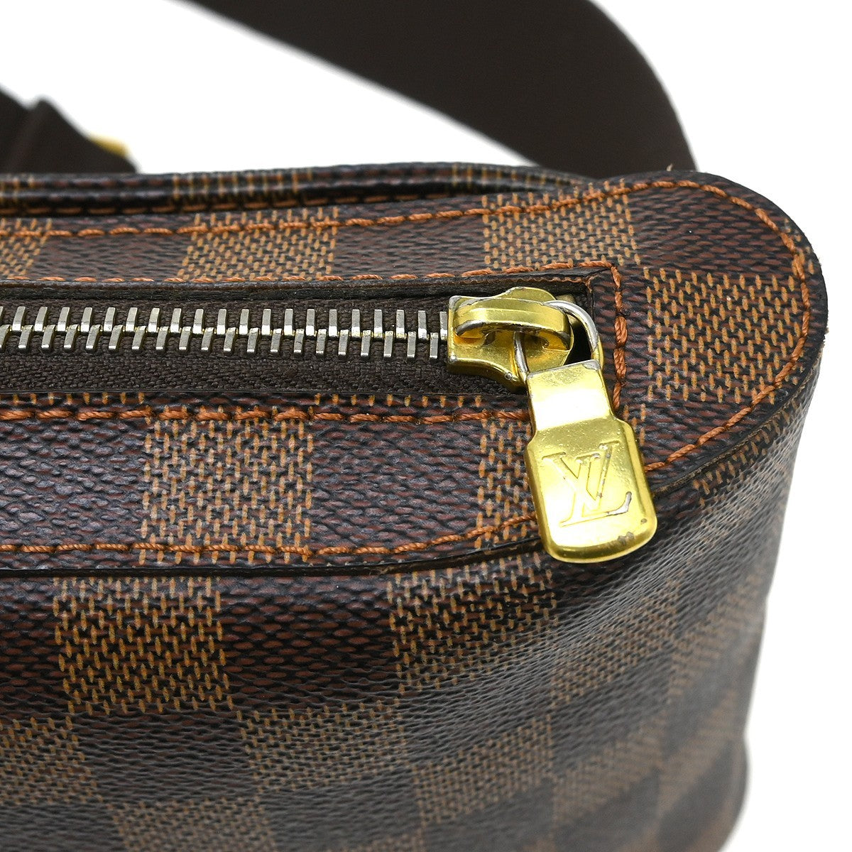 Louis Vuitton Geronimos Waist Bag Damier Brown Canvas Shoulder Bag Bag (Pre-Owned)