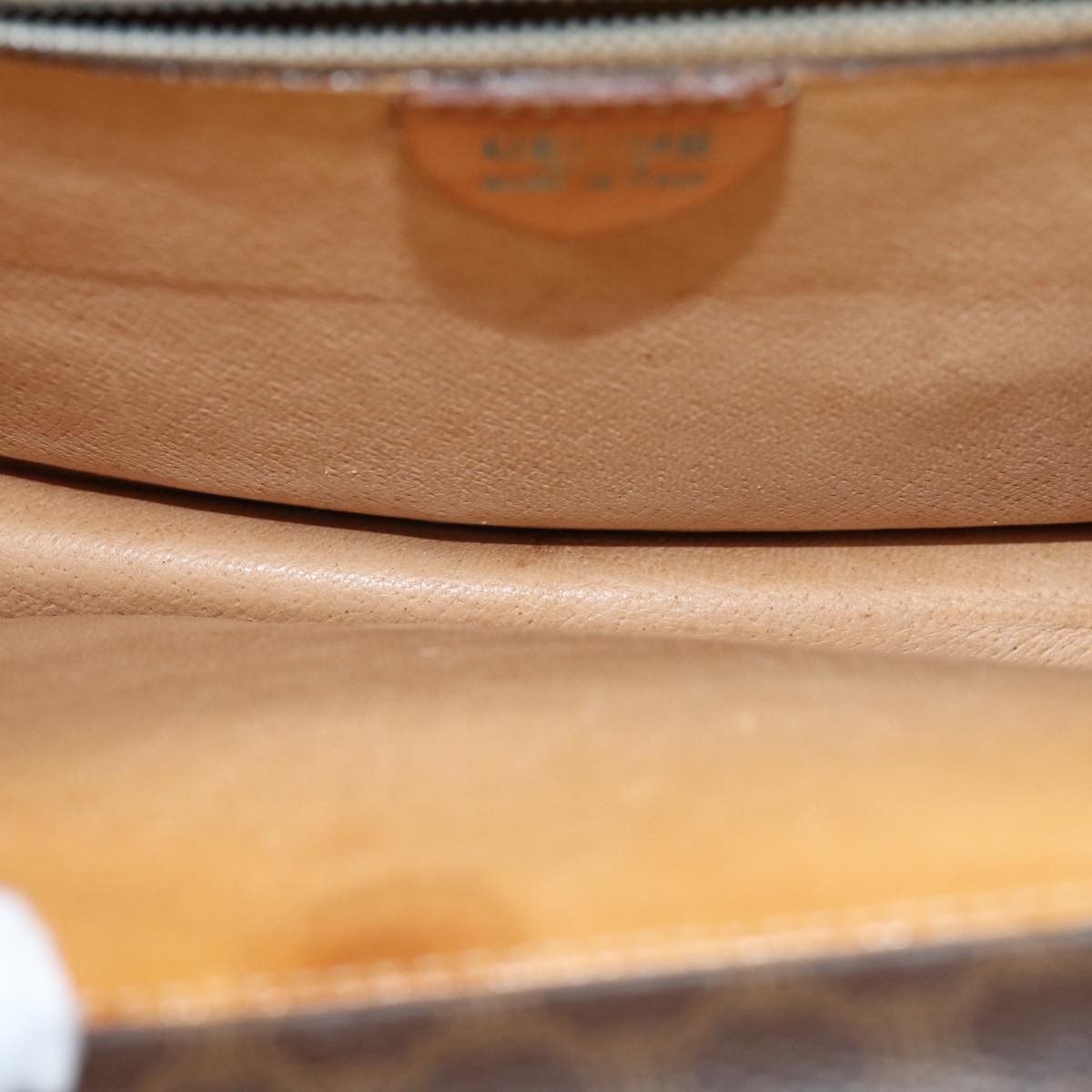 Celine Macadam Handbag Macadam With Leather Brown Canvas Handbag (Pre-Owned)