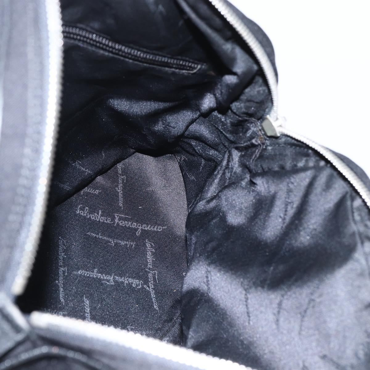 Salvatore Ferragamo Vintage Handbag Nylon Black Nylon Handbag (Pre-Owned)