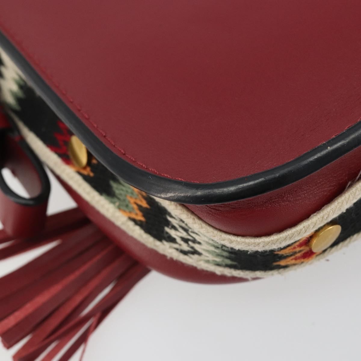 Christian Dior Diorodeo Flap Bag Leather Red Leather Shoulder Bag Bag (Pre-Owned)