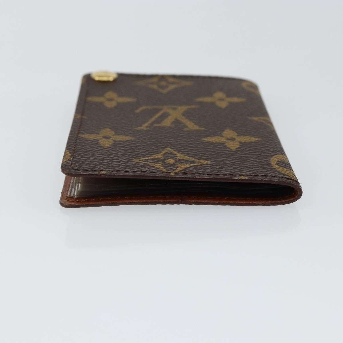 Louis Vuitton Porte Cartes Pression Card Case Monogram Canvas Brown Canvas Card Holders Accessory (Pre-Owned)