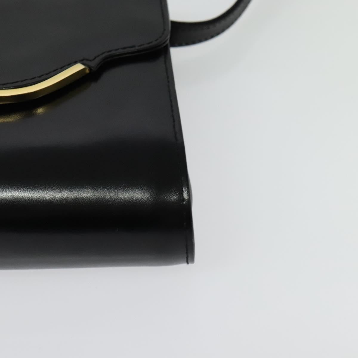Gucci Vintage Shoulder Bag Leather Black Leather Shoulder Bag Bag (Pre-Owned)