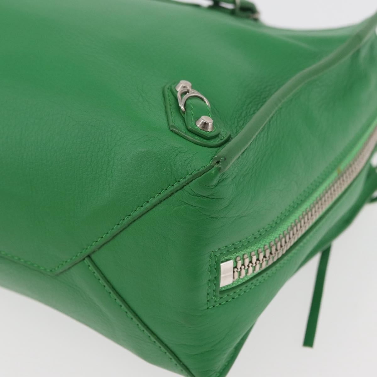 Balenciaga Papier Flap Tote Leather Green Leather Tote Bag Bag (Pre-Owned)