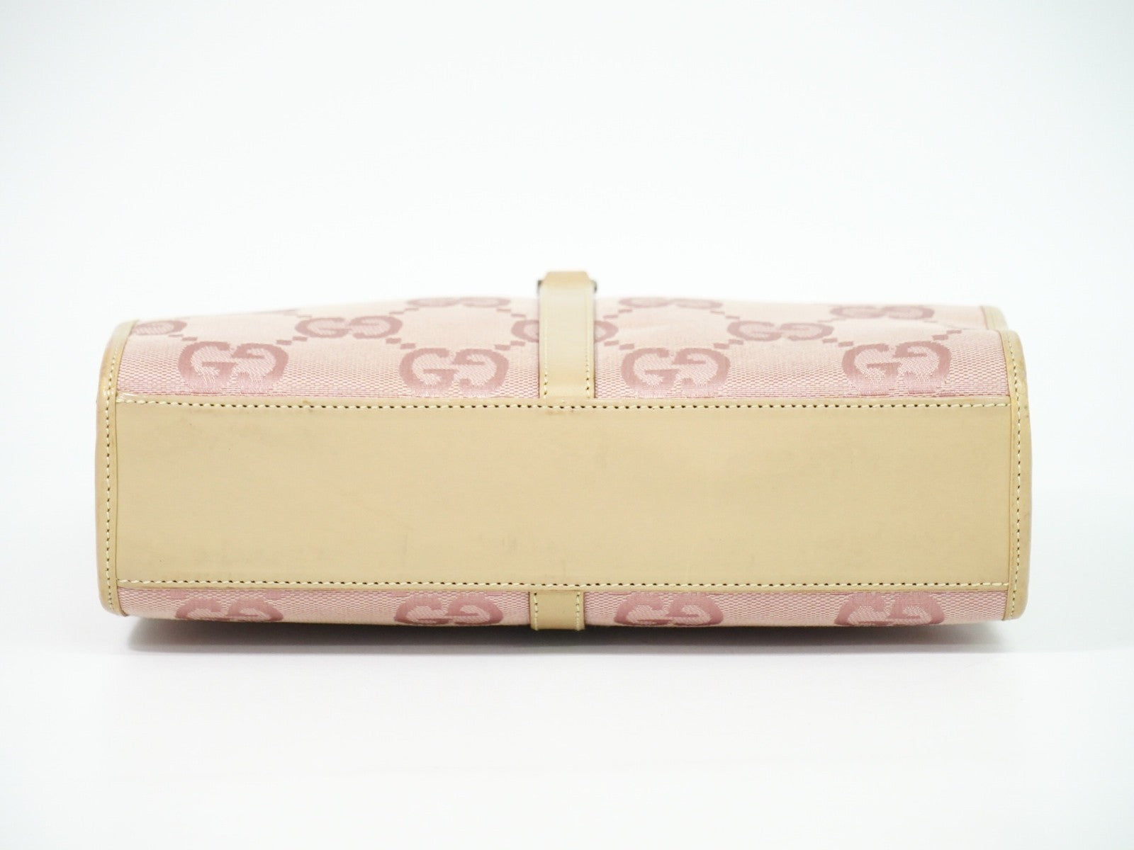 Gucci Jackie 1961 Tote Gg Denim And Leather Pink Canvas Handbag (Pre-Owned)