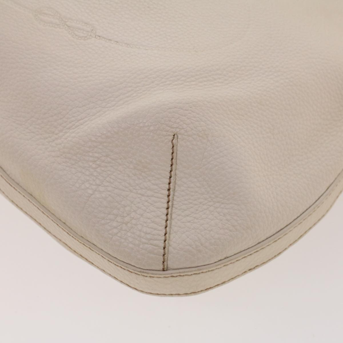 Prada Vintage Shoulder Bag Leather White Leather Shoulder Bag Bag (Pre-Owned)