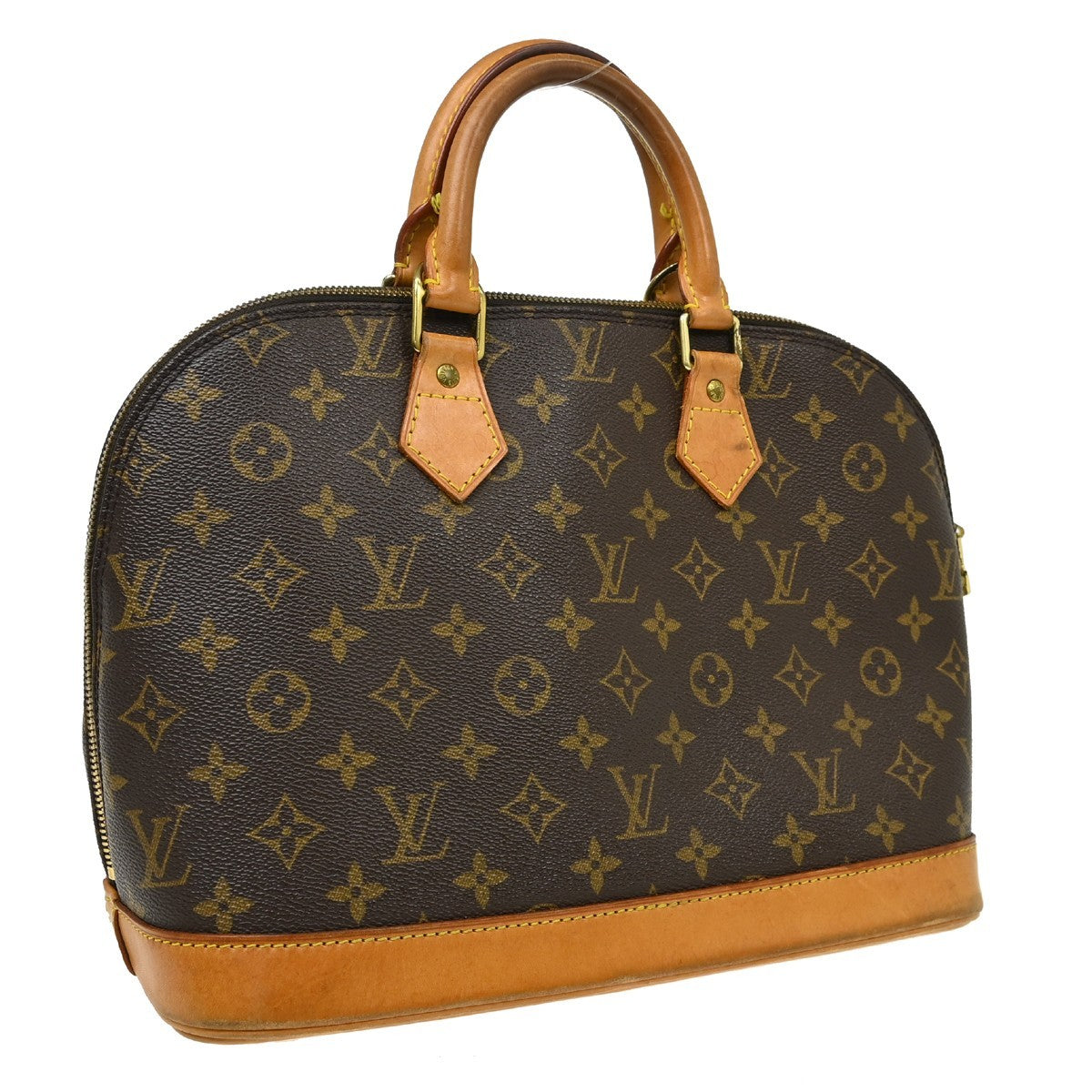 Louis Vuitton Alma Handbag Monogram Canvas Brown Canvas Handbag (Pre-Owned)