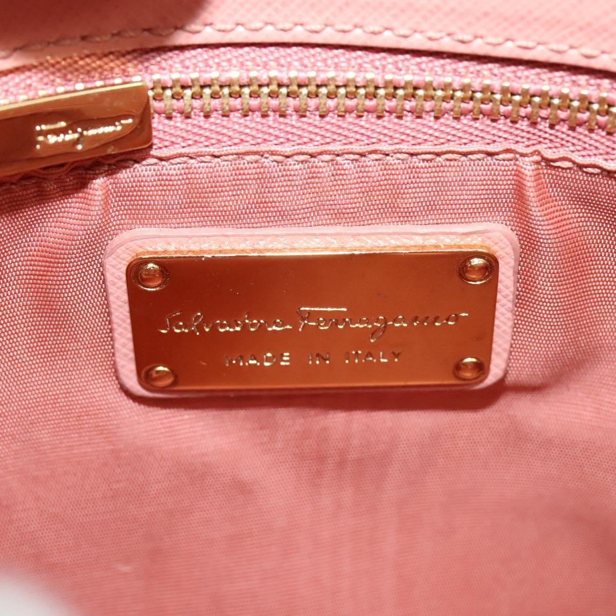 Salvatore Ferragamo Vala Shoulder Bag Leather Pink Leather Bag (Pre-Owned)