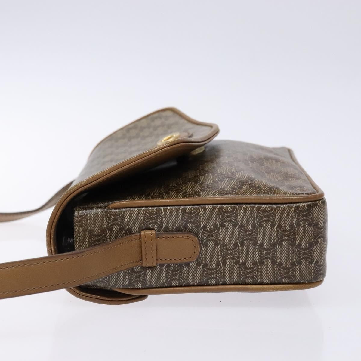 Celine Macadam Shoulder Bag Pvc Leather Beige Pvc Bag (Pre-Owned)