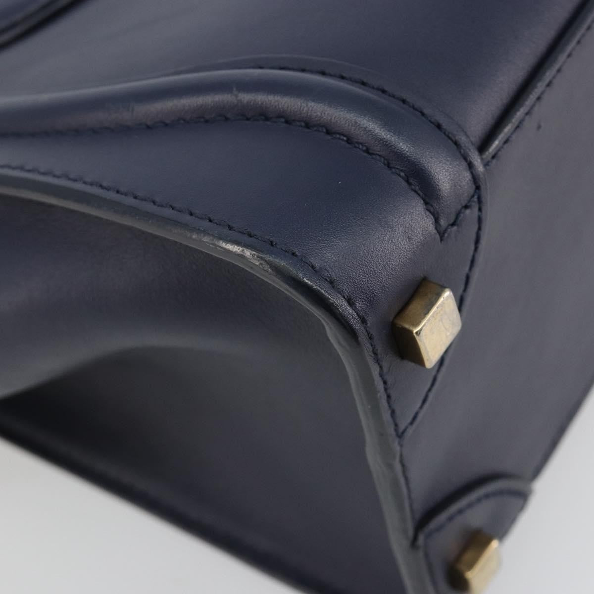 Celine Tricolor Luggage Bag Leather Navy Leather Handbag (Pre-Owned)
