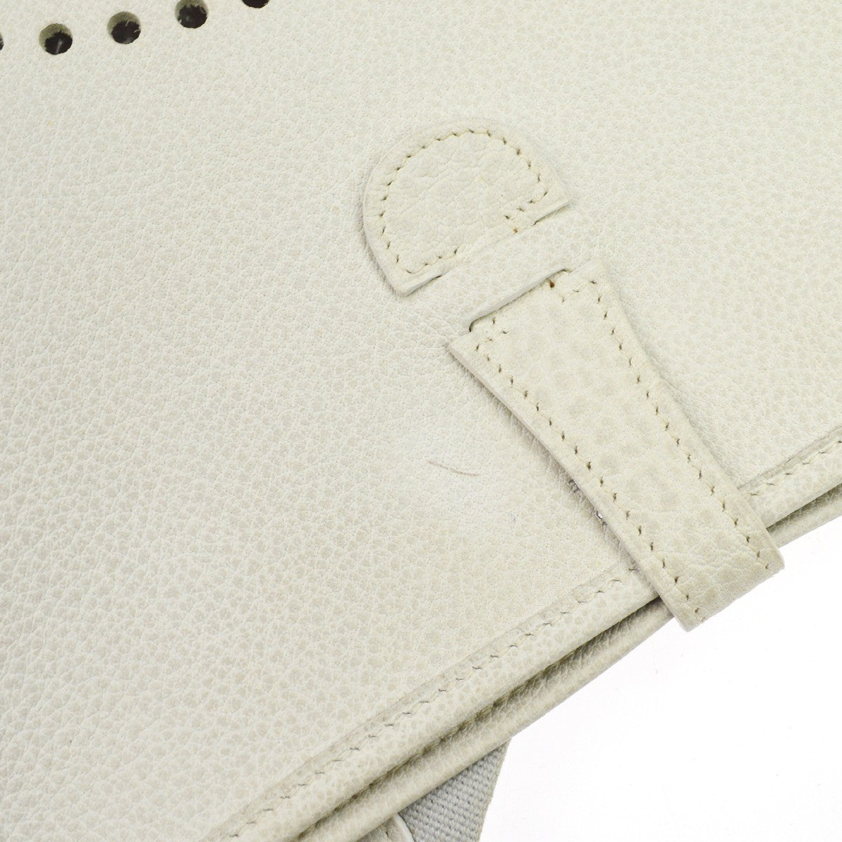 Hermes Evelyne Bag Gen I Clemence White Leather Shoulder Bag Bag (Pre-Owned)