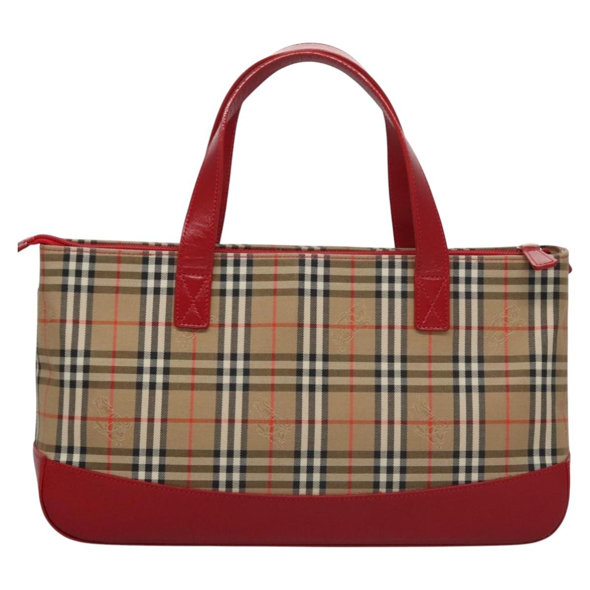 Burberry Nova Check Handbag Nova Check Canvas And Leather Beige Canvas Handbag (Pre-Owned)