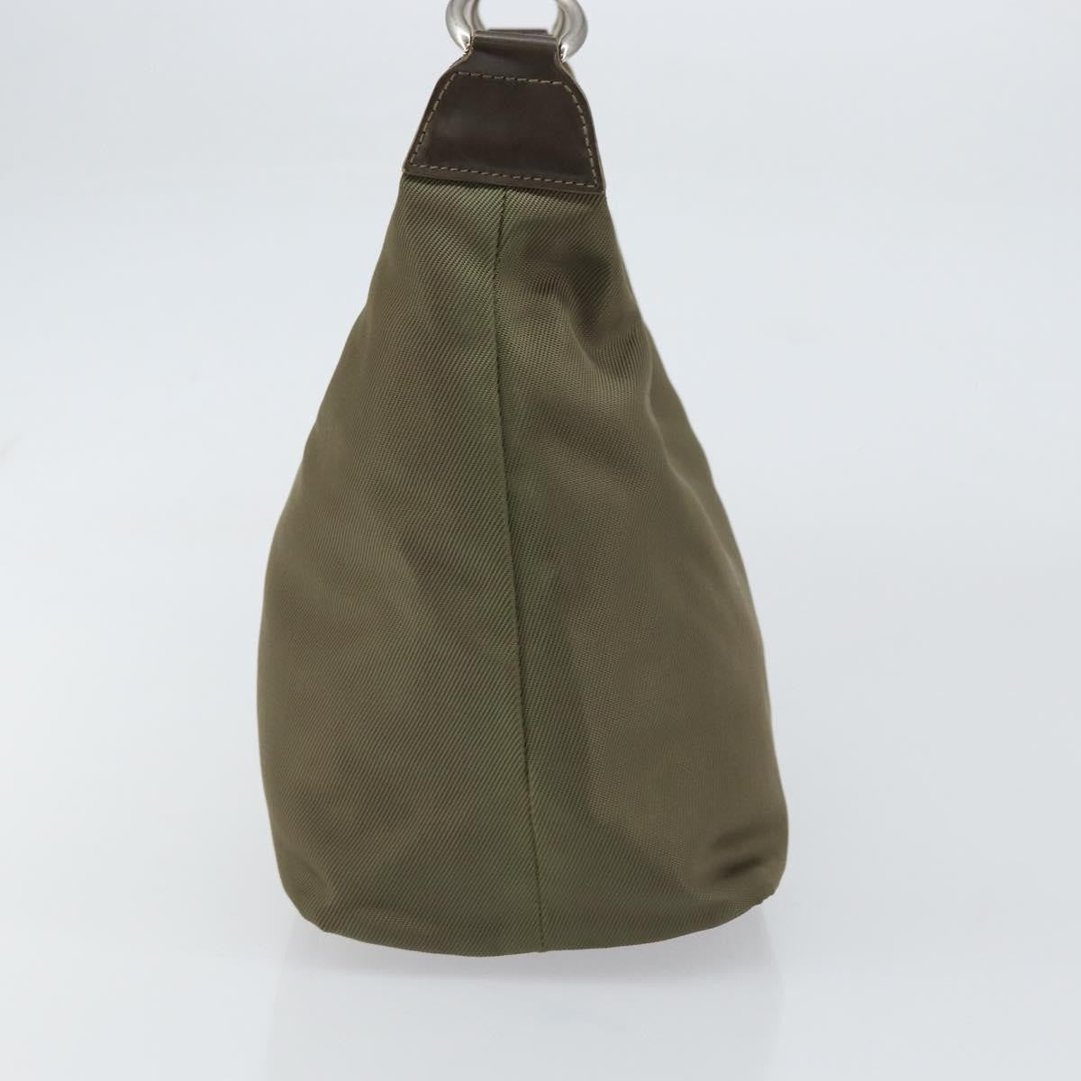 Gucci Vintage Bamboo Shoulder Bag Nylon Khaki Nylon Shoulder Bag Bag (Pre-Owned)
