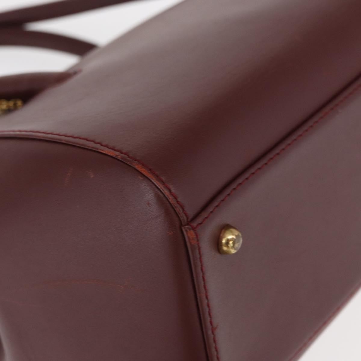 Cartier Must De Cartier Leather Burgundy Leather Handbag (Pre-Owned)