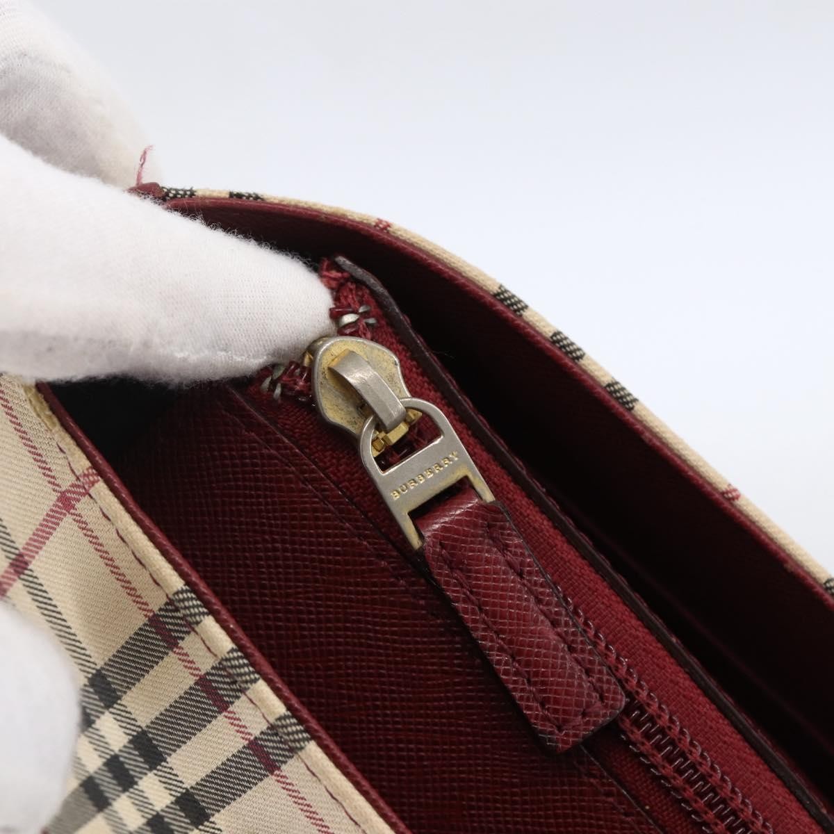 Burberry Nova Check Tote Canvas And Leather Beige Canvas Tote Bag Bag (Pre-Owned)