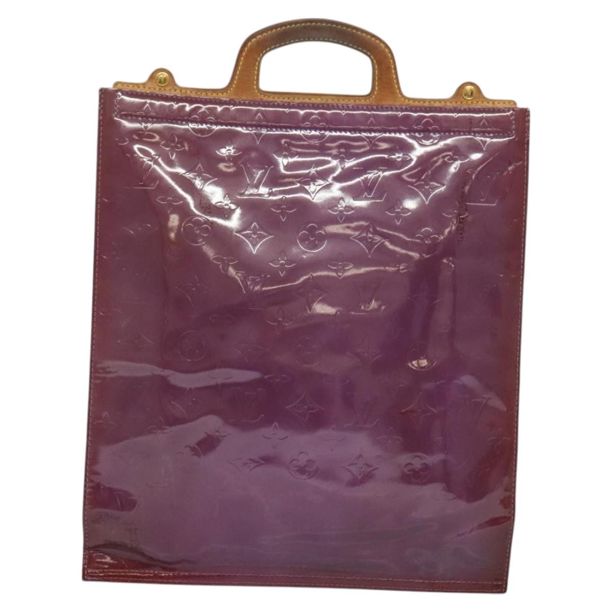 Louis Vuitton Stanton Handbag Monogram Vernis Purple Patent_Leather Tote Bag Bag (Pre-Owned)