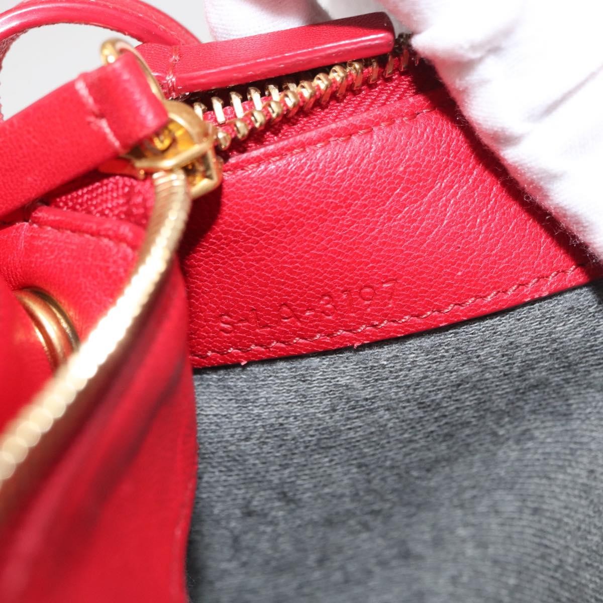 Celine Trio Crossbody Bag Leather Red Leather Shoulder Bag Bag (Pre-Owned)