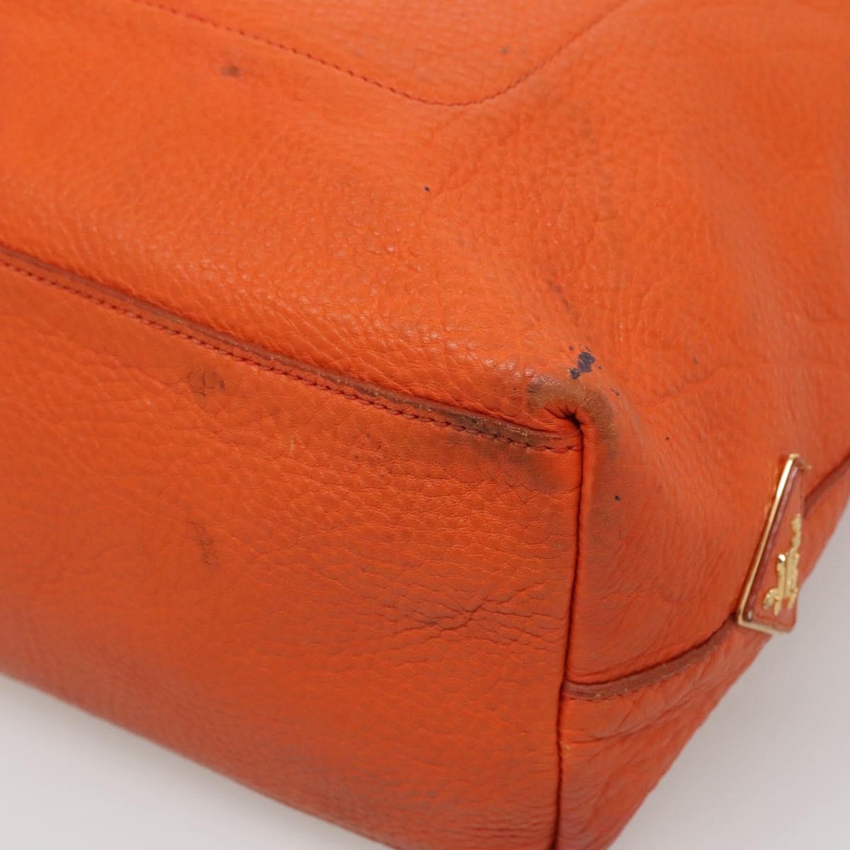 Prada Vintage Tote Leather Orange Leather Tote Bag Bag (Pre-Owned)