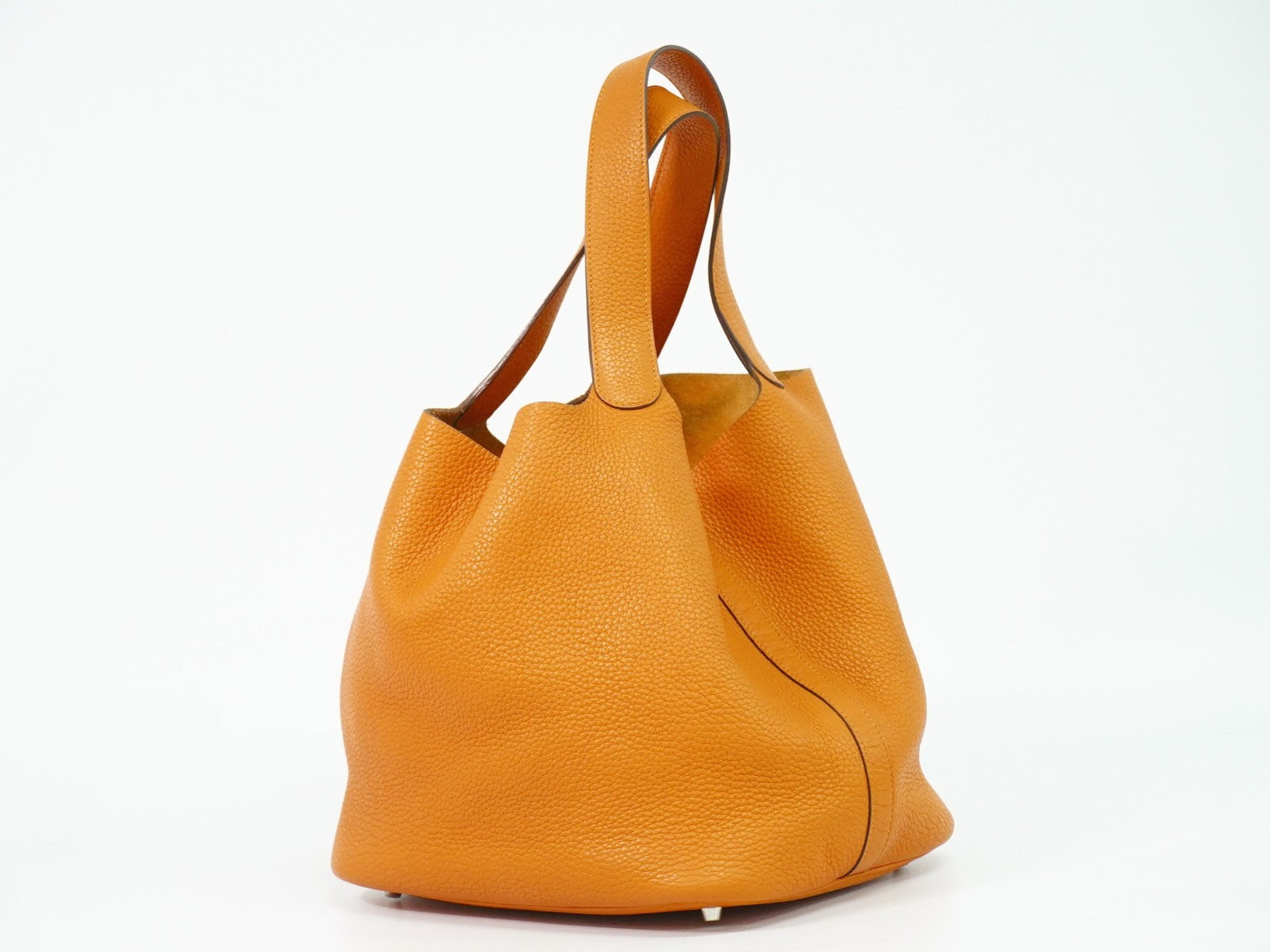 Hermes Picotin Lock Bag Togo Orange Leather Handbag (Pre-Owned)