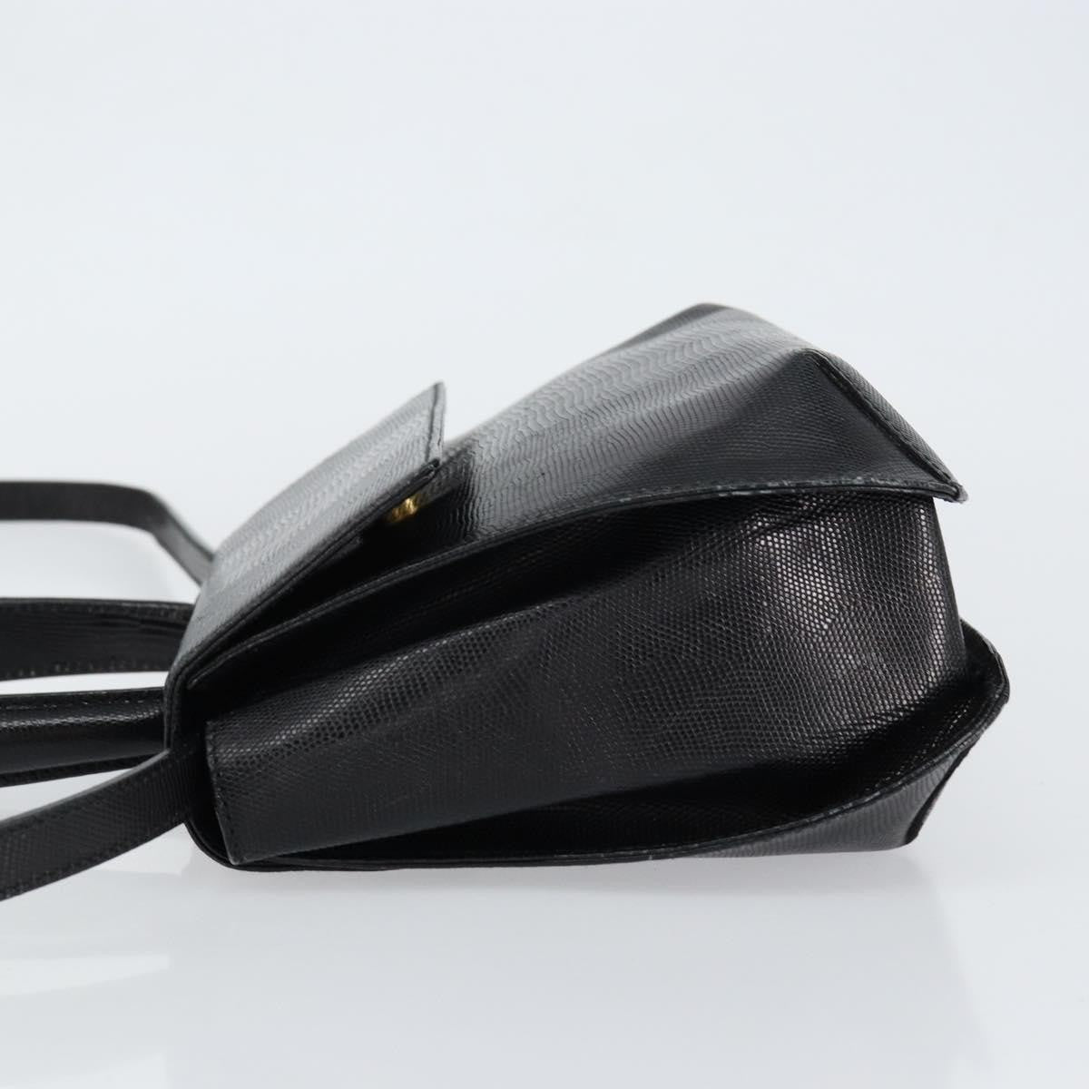 Salvatore Ferragamo Vintage Handbag Leather Black Leather Handbag (Pre-Owned)