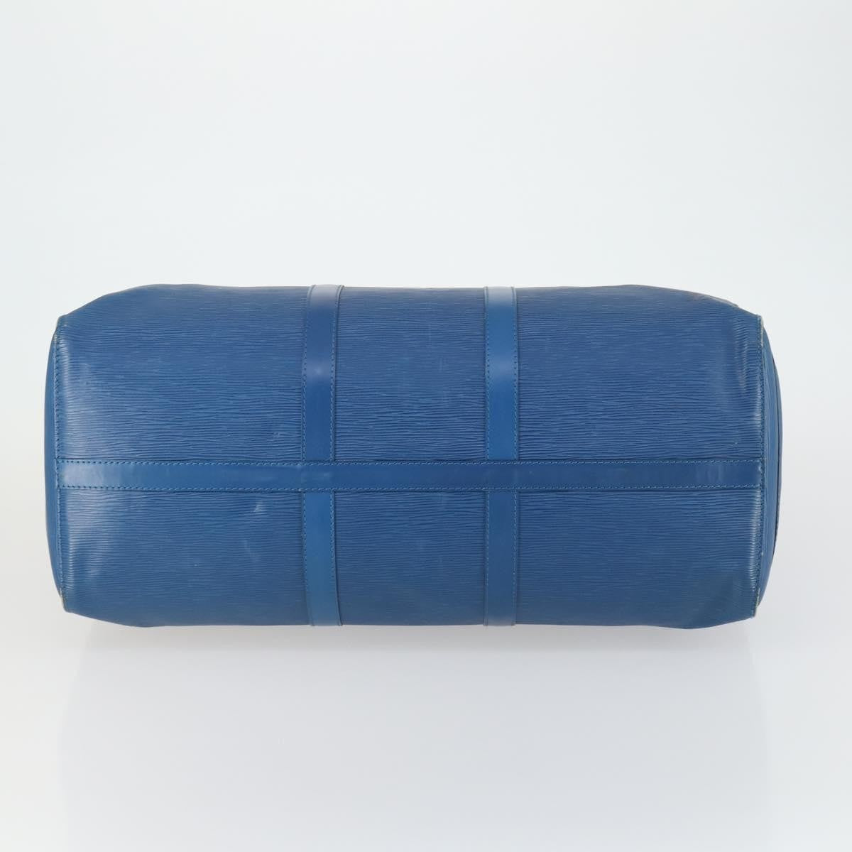 Louis Vuitton Keepall Bag Epi Leather Blue Leather Travel Bag Bag (Pre-Owned)